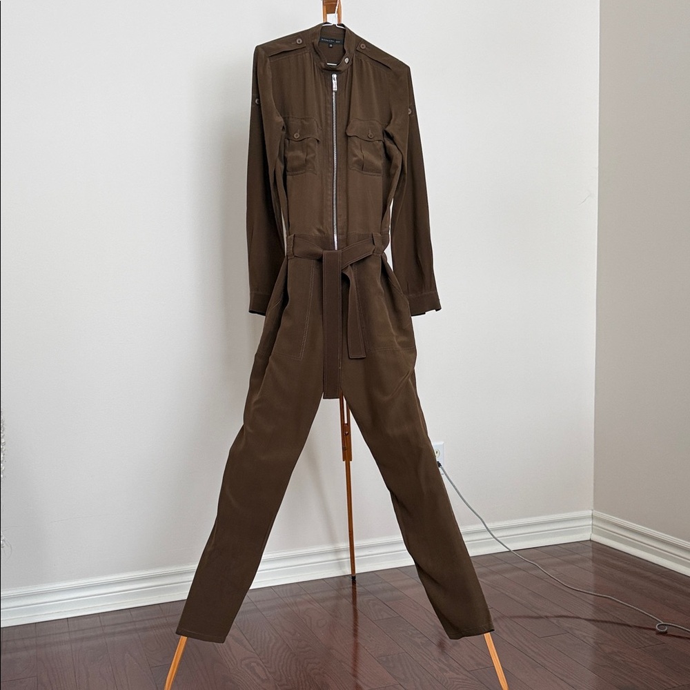 Barbara Bui Dark Brown Belted Jumpsuit